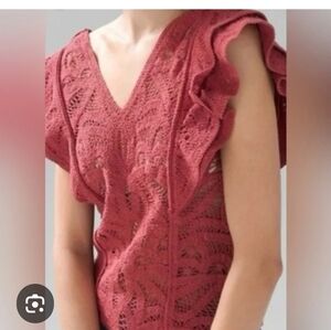 White House Black Market Terracotta Lace Top